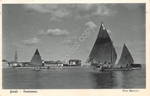 Cartolina - Postcard - Grado - Panorama dal mare - …