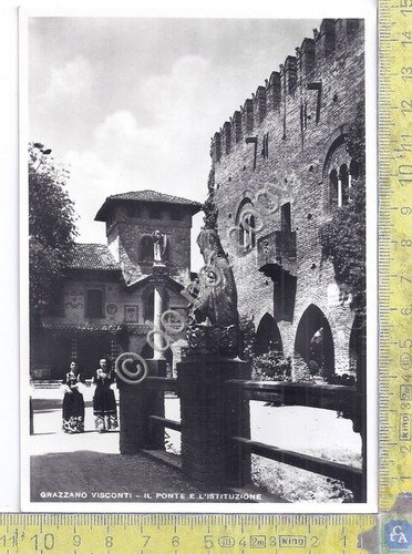 Cartolina - Postcard - Grazzano Visconti - Ponte - donne …