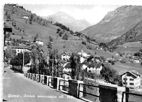 Cartolina - Postcard - Gromo - panorama - 1958 | Immagine principale