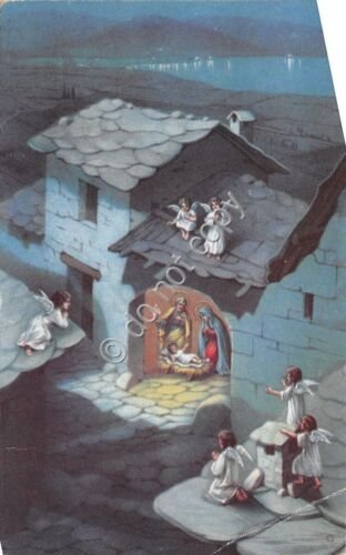 Cartolina - Postcard - Illustrata - Angeli - Natività - …