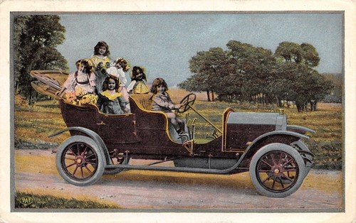 Cartolina - Postcard - Illustrata - auto d'epoca - con … | Immagine principale
