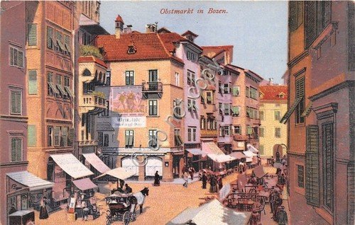 Cartolina - Postcard - Illustrata - Bolzano - Obstmarkt - … | Immagine principale