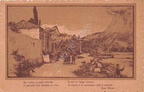 Cartolina - Postcard - Illustrata - Borgo - Poesia Ada …