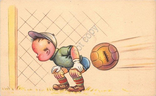 Cartolina - Postcard - Illustrata - Calcio - bambino - …
