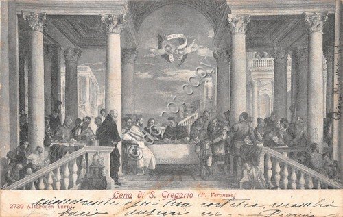 Cartolina - Postcard - Illustrata - cena di S. Gregorio … | Immagine principale
