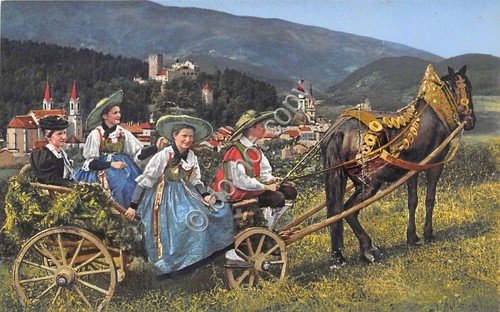 Cartolina - Postcard - Illustrata - Costumi di Pusteria - …