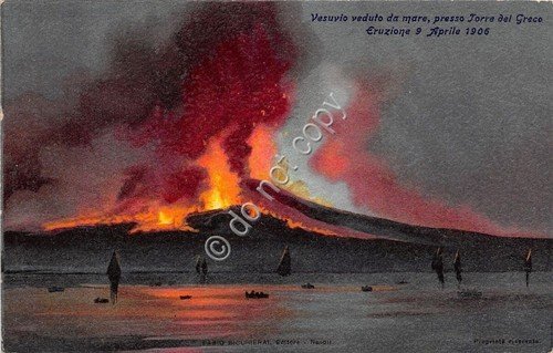 Cartolina - Postcard - Illustrata - Eruzione Vesuvio 1906 - …