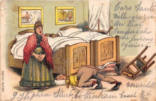 Cartolina - Postcard - Illustrata - moglie - marito - …