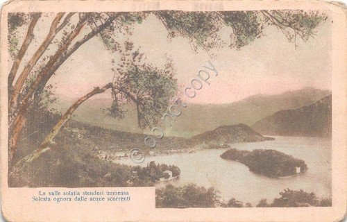 Cartolina - Postcard - Illustrata - panorama con lago - … | Immagine principale