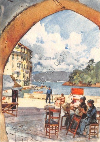 Cartolina - Postcard - Illustrata - Portofino - Donne - … | Immagine principale