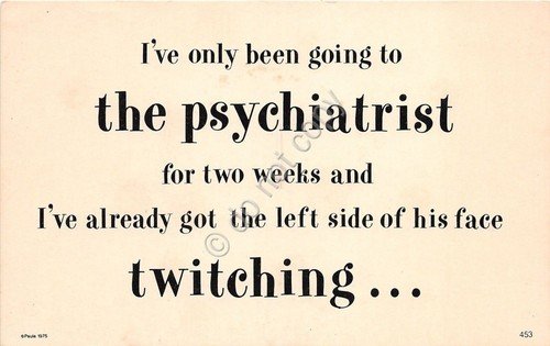 Cartolina - Postcard - Illustrata - Psichiatra - umoristica