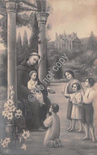 Cartolina - Postcard - Illustrata - S. Antonio - bambini …