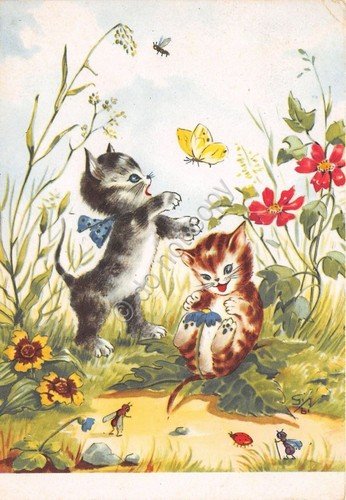 Cartolina - Postcard - Illustrata - Sibi - Gatti e …