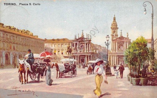 Cartolina - Postcard - Illustrata - Torino - Piazza San …