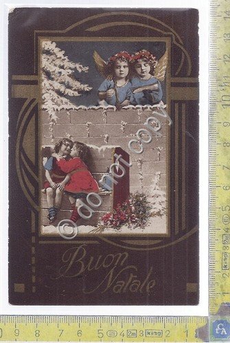 Cartolina - Postcard - Illustrata- Buon Natale - Angeli e …