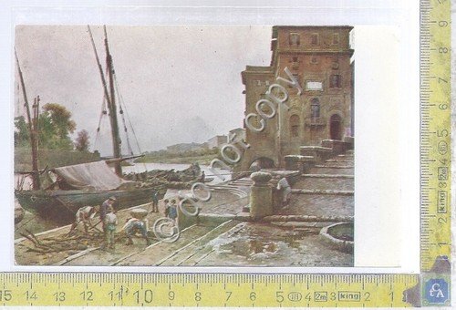 Cartolina - Postcard - Illustrata- Porto di Ripetta - Acquarelli … | Immagine principale