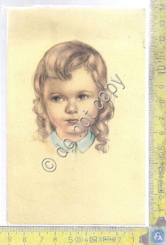 Cartolina - Postcard - Illustrata- Ritratto di Bimba - anni … | Immagine principale