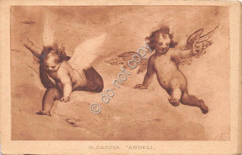 Cartolina - Postcard - Illustrata G.Caccia Angeli poesia Buronzo sul … | Immagine principale