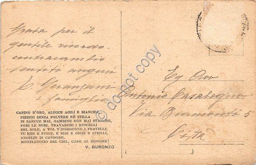 Cartolina - Postcard - Illustrata G.Caccia Angeli poesia Buronzo sul … | Immagine Gallery 2