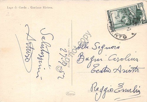 Cartolina - Postcard - Illustrata Gardone Riviera lago di Garda …