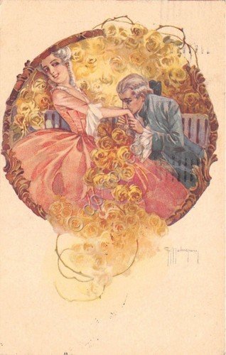 Cartolina - Postcard - Illustrata Malugani - Innamorati - Baciamano …