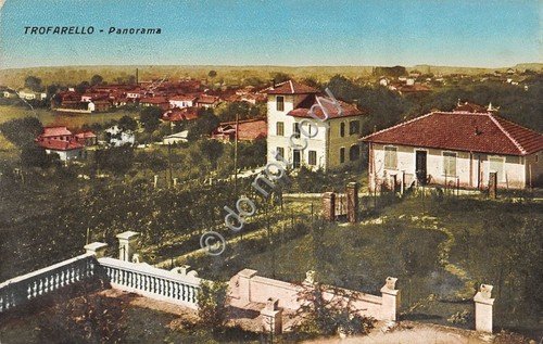 Cartolina - Postcard - Illustrata Trofarello panorama dall'alto 1933 VG