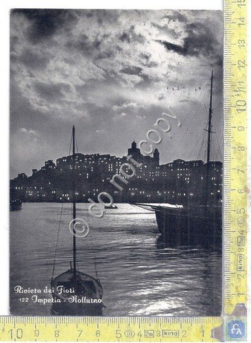 Cartolina - Postcard - Imperia - by night - Barche …