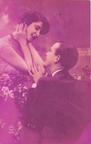 Cartolina - Postcard - Innamorati - coppia - ann'20 | Immagine principale