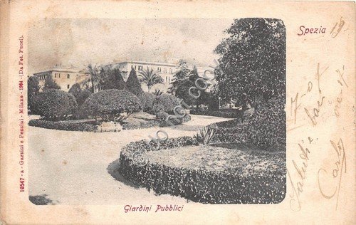 Cartolina - Postcard - La Spezia Giardini Pubblici anni '10