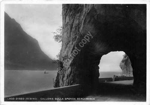 Cartolina - Postcard - Lago d'Iseo - galleria sulla sponda …