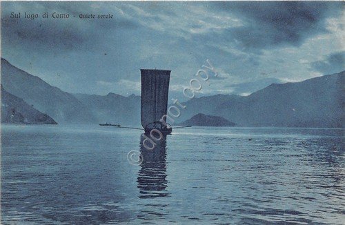 Cartolina - Postcard - Lago di Como - vela - …