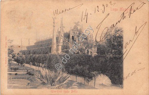 Cartolina - Postcard - Lago Maggiore Giardino Isola Bella 1902