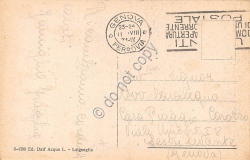 Cartolina - Postcard - Laigueglia panorama dall'alto 1931 VG