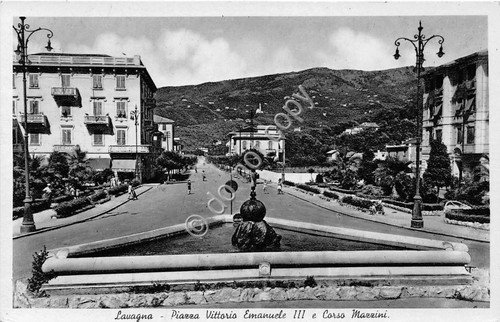 Cartolina - Postcard - Lavagna - Piazza V. Emanuele III …