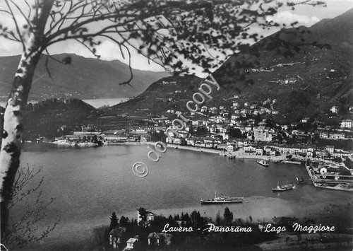 Cartolina - Postcard - Laveno panorama dal lago 1953