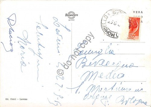 Cartolina - Postcard - Laveno panorama dal lago 1953