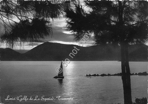 Cartolina - Postcard - Lerici- Tramonto - Vela - Panorama …