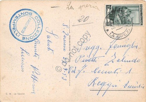 Cartolina - Postcard - Lerici giardini con S. Terenzo 1953 | Immagine Gallery 2