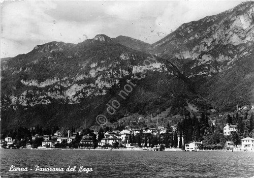 Cartolina - Postcard - Lierna panorama dal lago 1958
