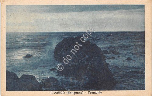 Cartolina - Postcard - Livorno Antignano Tramonto anni '30 | Immagine principale