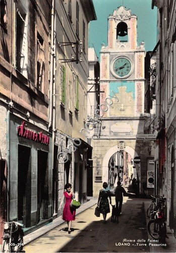 Cartolina - Postcard - Loano - Torre Passorino - animata …