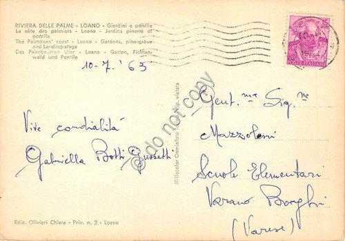 Cartolina - Postcard - Loano Pontile e molo 1963