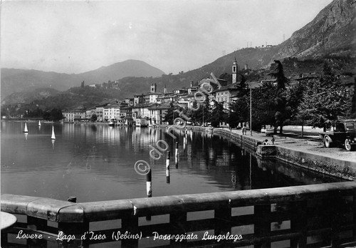 Cartolina - Postcard - Lovere - Passeggiata Lungolago - 1953 | Immagine principale