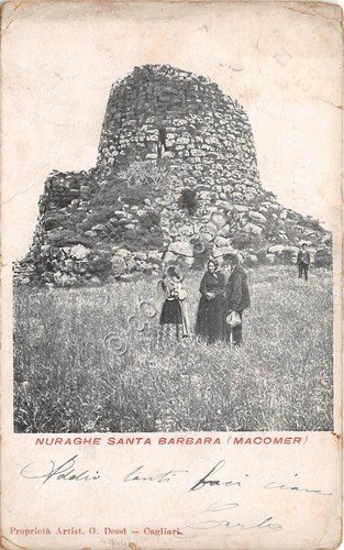 Cartolina - Postcard - Macomer Nuraghe Santa Barbara animata anni …