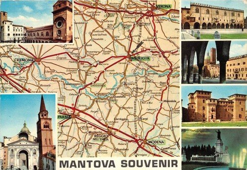 Cartolina - Postcard - Mantova vedutine mappa geografica 1972 | Immagine principale
