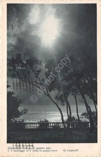 Cartolina - Postcard - Mare notturno - poesia Leopardi - …