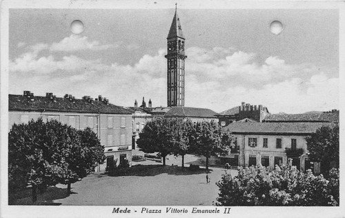 Cartolina - Postcard - Mede - Piazza Vittorio Emanuele II …