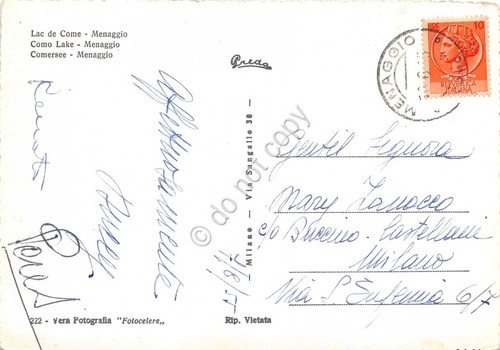 Cartolina - Postcard - Menaggio panorama dall'alto 1955 | Immagine Gallery 2