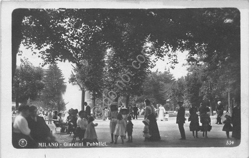 Cartolina - Postcard - Milano - Giardini Pubblici - animata …