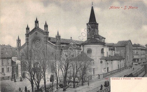 Cartolina - Postcard - Milano - San Marco - animata …